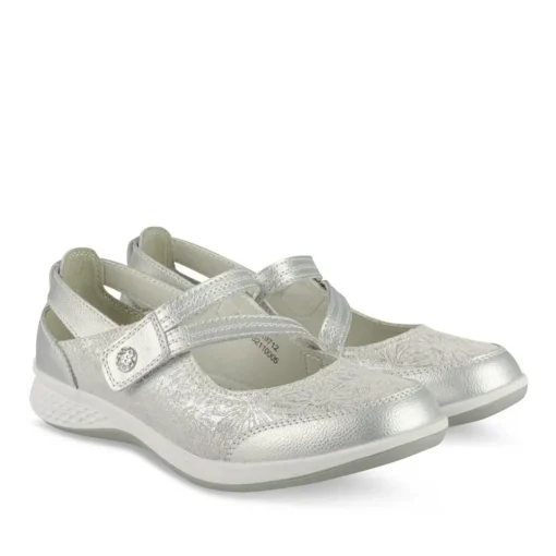 Ballerina's ZILVER EVITA LEER