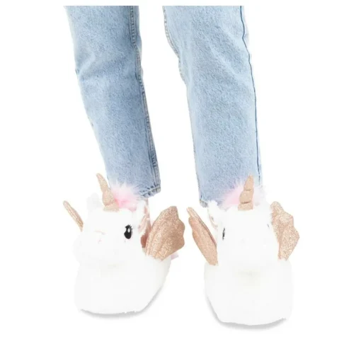 Pluche pantoffels eenhoorn WIT MERRY SCOTT