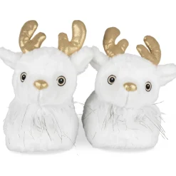 Pluche pantoffels rendier WIT MERRY SCOTT