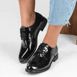 Veterschoenen ZWART