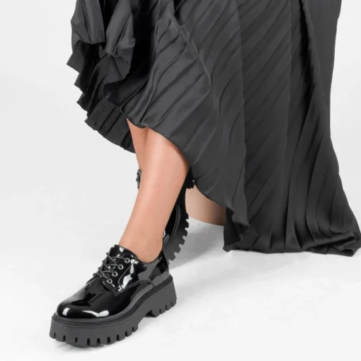 Veterschoenen ZWART