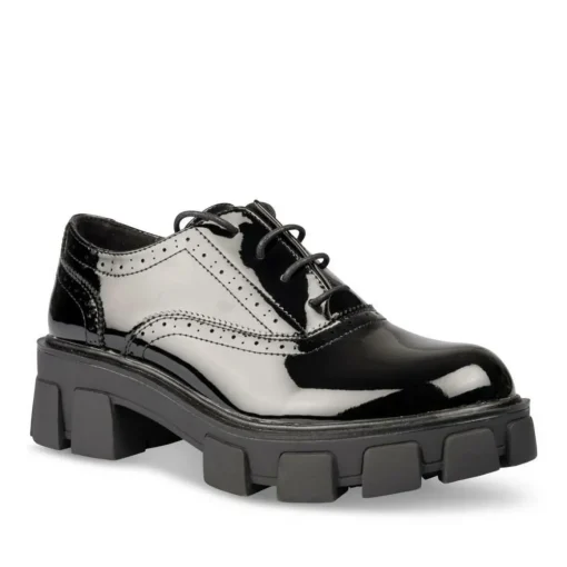 Veterschoenen ZWART