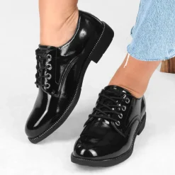Veterschoenen ZWART