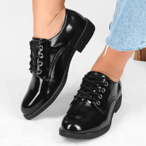 Veterschoenen ZWART