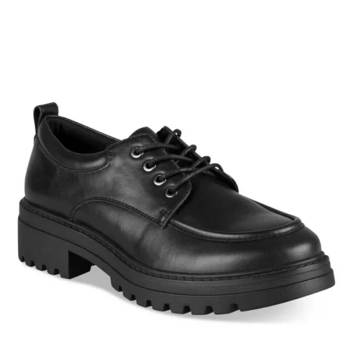 Veterschoenen ZWART