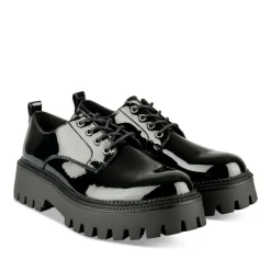 Veterschoenen ZWART